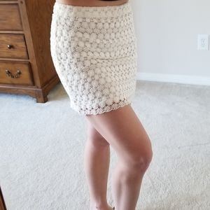 White crochet mini skirt